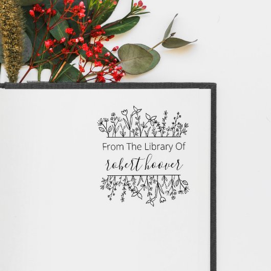 図書館エレガントのヴィンテージフローラ セルフインキングスタンプ