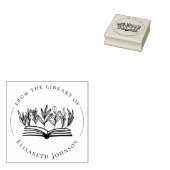 図書館エレガントの植物学の本カスタム ラバースタンプ (押印)