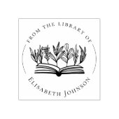 図書館エレガントの植物学の本カスタム ラバースタンプ (インプリント)