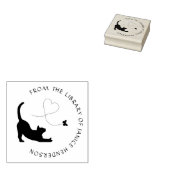 図書館エレガントの猫シンプルの可愛い本 ラバースタンプ (押印)