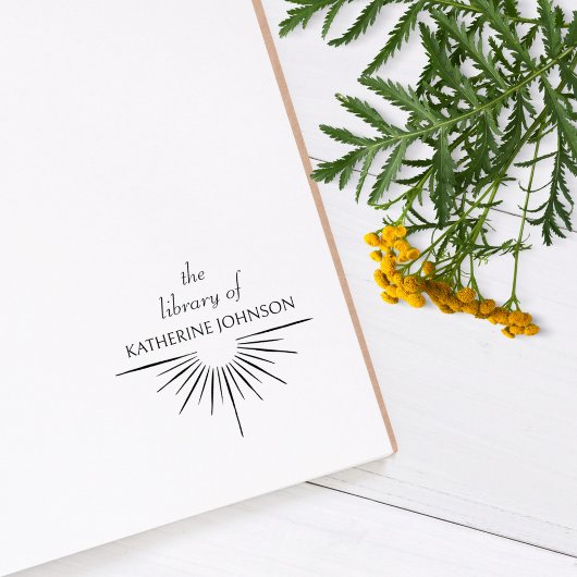 図書館エレガント本のシックな太陽の光 ラバースタンプ