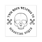 図書館カスタムのゴシック様式のスカルラウンドブック セルフインキングスタンプ (デザイン)