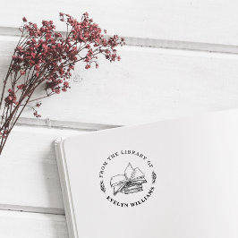 図書館カスタムのヴィンテージ図書の丸取り ラバースタンプ