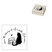 図書館カスタムの猫と本の図書館 ラバースタンプ (押印)