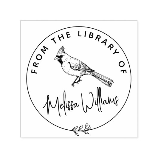 図書館カスタム本の（鳥）ショウジョウコウカンチョウEx Libris セルフインキングスタンプ (デザイン)