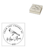 図書館カスタム本の（鳥）ショウジョウコウカンチョウEx Libris ラバースタンプ (押印)