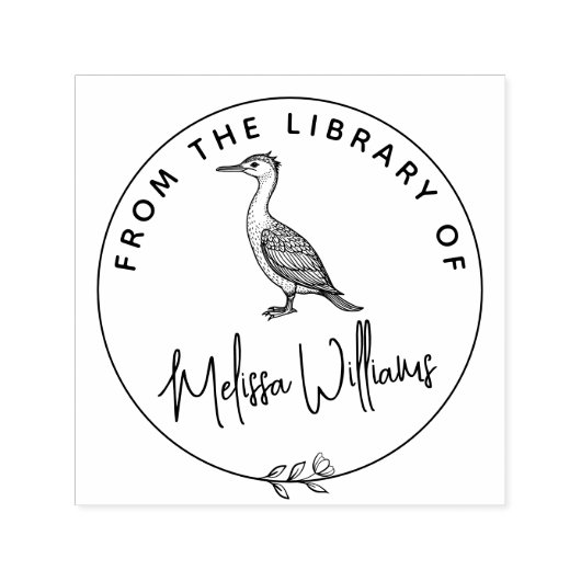 図書館カスタム本のCormorant Ex Libris セルフインキングスタンプ (デザイン)