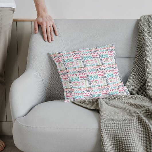 図書館カラフル語地下鉄アート クッション