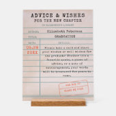 図書館カードブックテーマ卒業アドバイスの希望 アクリルサイン (正面)