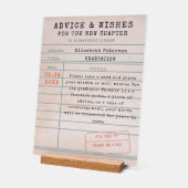 図書館カードブックテーマ卒業アドバイスの希望 アクリルサイン (傾斜)