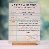 図書館カードブックテーマ卒業アドバイスの希望 アクリルサイン (ニュートラル)