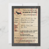 図書館カード型枠ハロウィーンストーリーパーティの招待状 招待状 (正面)