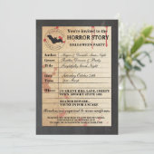 図書館カード型枠ハロウィーンストーリーパーティの招待状 招待状 (スタンド正面)