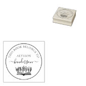 図書館クラシック植物図書室のカスタム ラバースタンプ (押印)