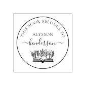 図書館クラシック植物図書室のカスタム ラバースタンプ (インプリント)