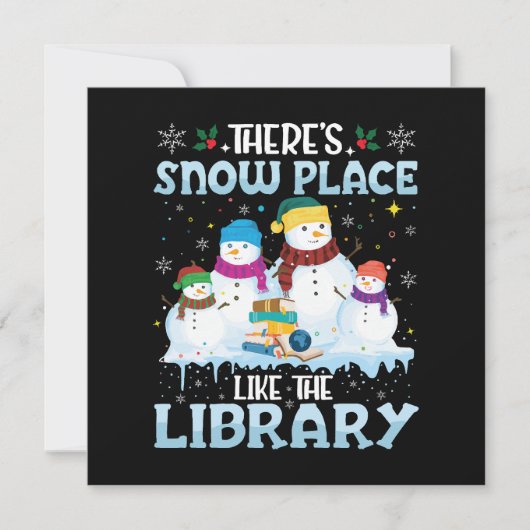 図書館クリスマスほど素敵な雪の場所はない 招待状 (正面)