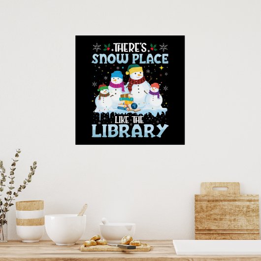 図書館クリスマスほど素敵な雪景色はない ポスター (キッチン)