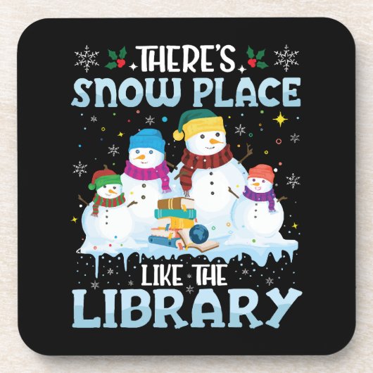 図書館クリスマス　雪のように白い コースター (正面)