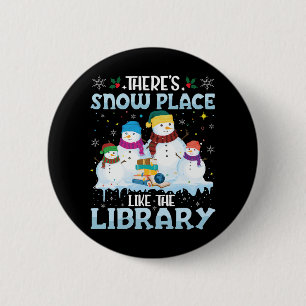 図書館クリスマス・雪の日のように特別な場所はない 缶バッジ