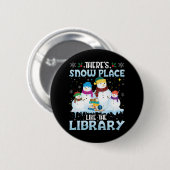 図書館クリスマス・雪の日のように特別な場所はない 缶バッジ (正面&裏面)