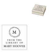 図書館シンプルのミニマルなモノグラム ラバースタンプ (押印)