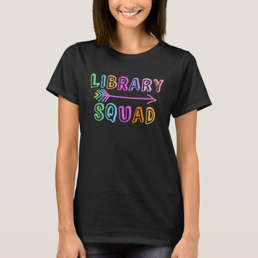図書館チーム 子供 先生 新学期 図書館員 Tシャツ (正面)