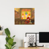 図書館ドラゴン ポスター (ホームオフィス)