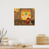 図書館ドラゴン ポスター (キッチン)