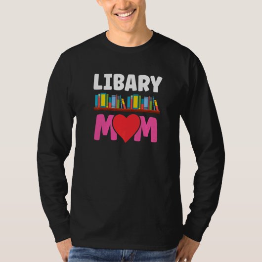 図書館ママの名言 司書 書籍 お母さん ママ Tシャツ (正面)