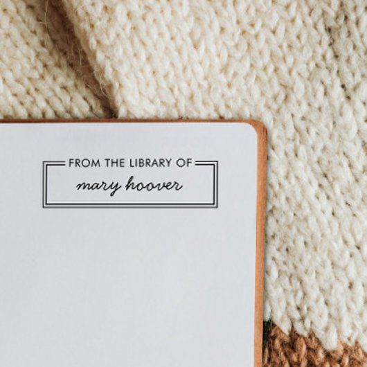 図書館モダンのミニマル名前をカスタムする セルフインキングスタンプ