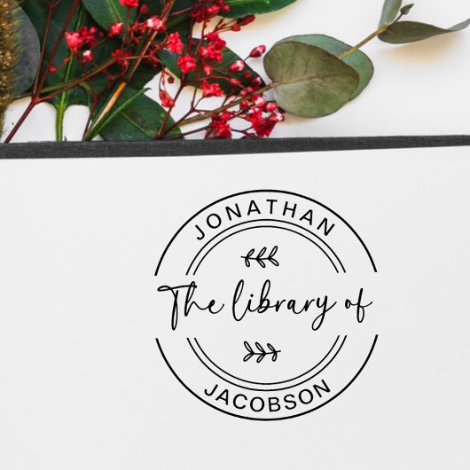 図書館モダンの本お洒落 セルフインキングスタンプ