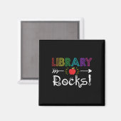 図書館ロックス先生学生楽しい新学期ギフ マグネット (正面/裏面)