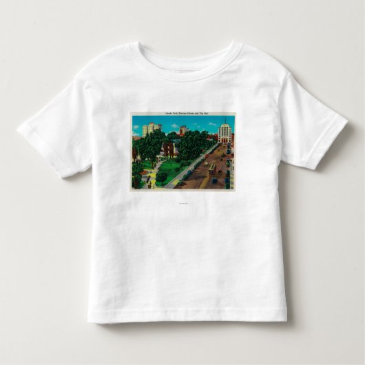 図書館及び市役所示すLincoln Park トドラーTシャツ (正面)