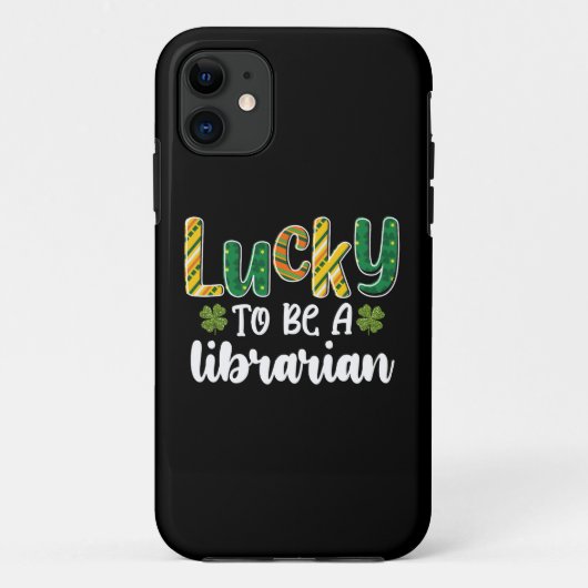 図書館司書でラッキー セントパトリックデーの学校 Case-Mate iPhoneケース (裏面)