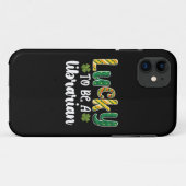 図書館司書でラッキー セントパトリックデーの学校 Case-Mate iPhoneケース (裏面(横))
