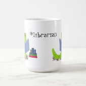 図書館司書の本の虫デザイン コーヒーマグカップ (中央)