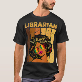 図書館司書アフロ・アフリカ・アメリカ人女性ブラックヒストル Tシャツ