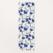 図書館司書ブックリーダー青い白ヨガマット ヨガマット (正面)