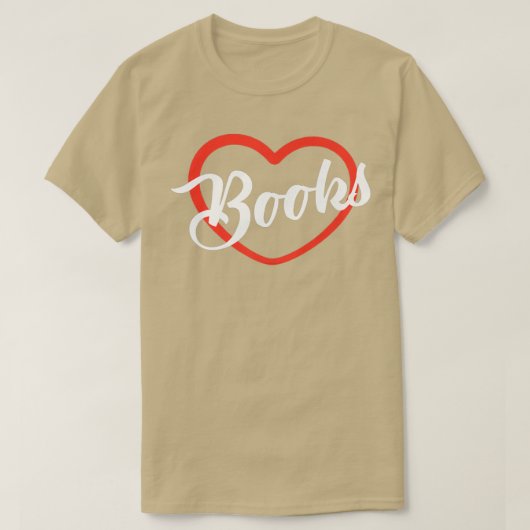 図書館司書I Love Booksハート本愛読者のBo Tシャツ (デザイン正面)