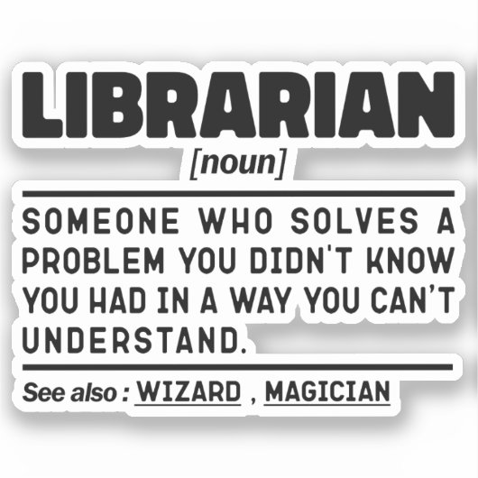 図書館名詞定読義の恋人おもしろい シール (正面)