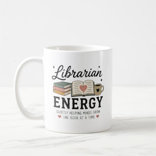 図書館員のエネルギーで静かに心を育てる コーヒーマグカップ (左)