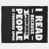 図書館員の贈読り物を書いておおもしろいくからです    フリースブランケット (正面(横))