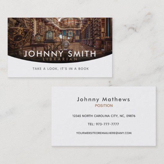 図書館員向けスローガン名刺 名刺 (正面/裏面)