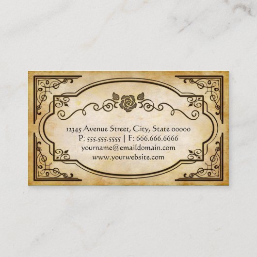 図書館員 – エレガントヴィンテージアンティーク 名刺 (裏面)