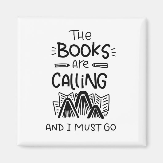 図書館員、ブックラバー、ブックワーム磁石 マグネット (正面)