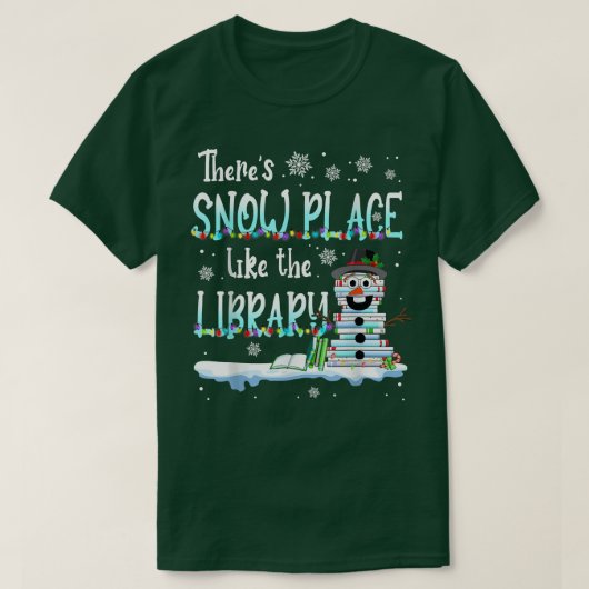 図書館員 雪の降る図書館ほど素敵な場所はない クリス Tシャツ (デザイン正面)