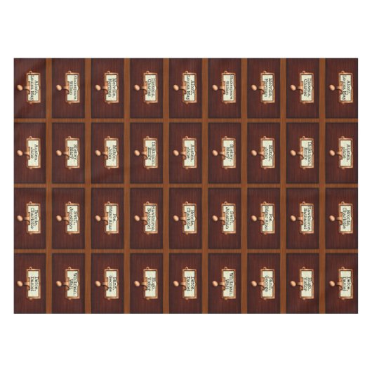 図書館図書木製カードカタログ引読出し テーブルクロス (正面(横))