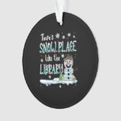 図書館図書館のような雪の場所がある オーナメント (正面)