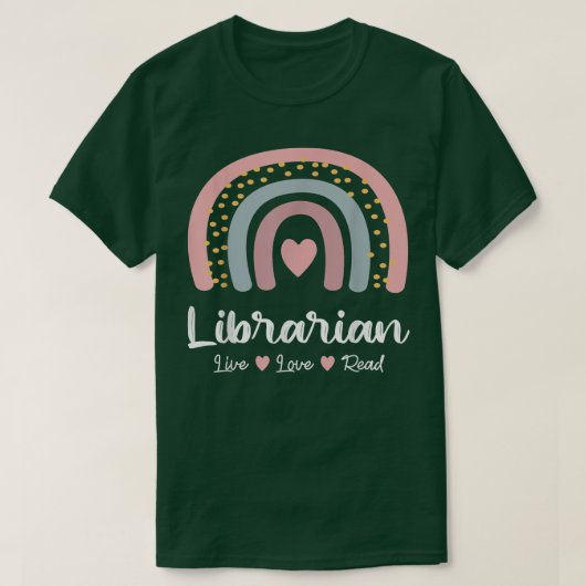 図書館図書館分校本恋人レインボーかわいい李 Tシャツ (デザイン正面)
