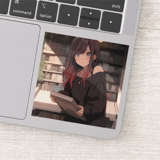図書館女子のステッカーシール｜寿司娘 generativeai シール